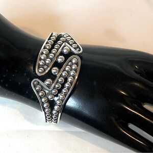 TAXCO Sterling Silver Hinge Bangle Cuff Art Deco Style MINT CONDITION